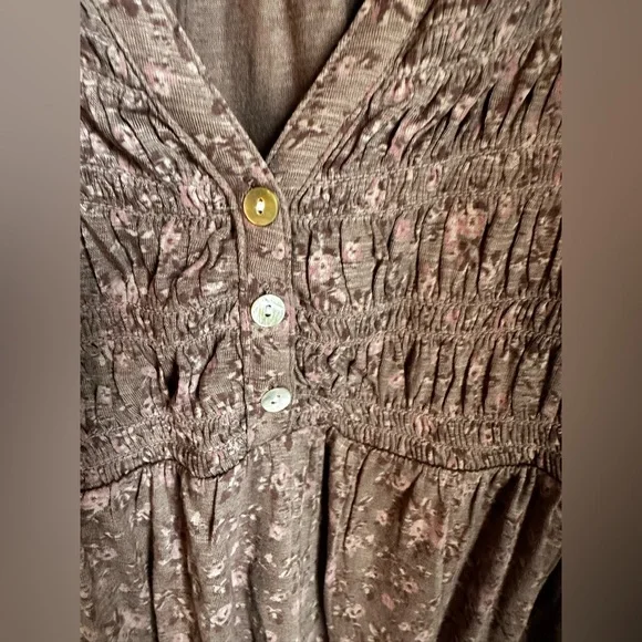 Lucky Brand new boho style Floral brown and Mauve Top - Picture 6 of 16